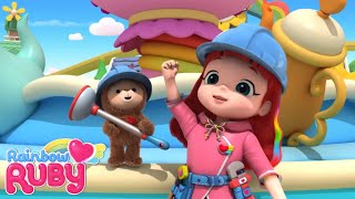 Download lagu A Colorful Way to Cool Off // Seeing in Believing 🌈 Rainbow Ruby | Kids Toys and Songs mp3