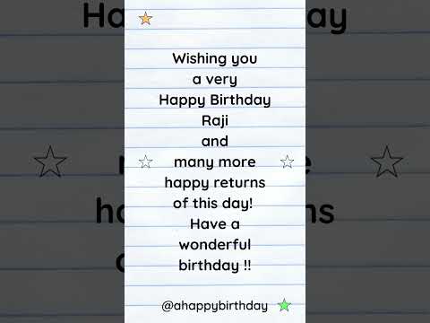 RAJI Happy birthday | Raji Happy Birthday to You