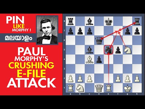 Paul Morphy's Crushing e-file Attack Morphy vs Schulten, 1857 | Malayalam | Chess | Game