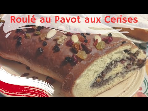recette de makowiek :roulé au pavot polonais  aux cerises
