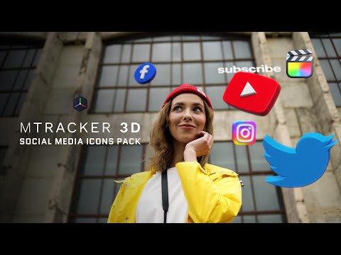 Social Media Icons Pack - Free Pack Of Trackable 3D Social Media Icons For mTracker 3D - MotionVFX