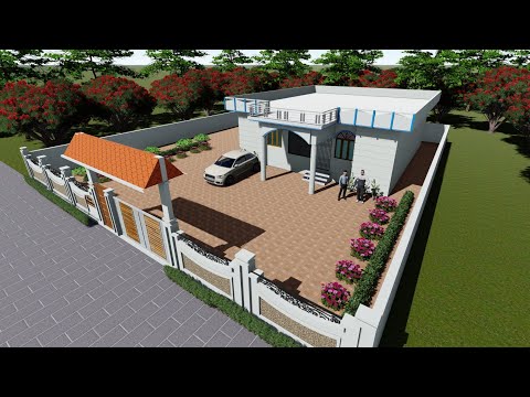 Simple Village House Design With Boundary Design || House Plan With Boundary