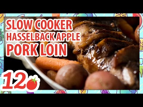 Slow Cooker Hasselback Apple Pork Loin Recipe