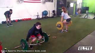Athletes Working P-Chain Power with Trap Bar Deadlifts