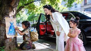 Pintora rica admira a niña mendiga dibujando… sin saber que la mendiga es su hija biológica.