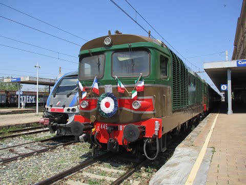 Treno Storico con tripla trazione diesel sulla linea del col di Tenda Ventimiglia-Cuneo 14-5-22