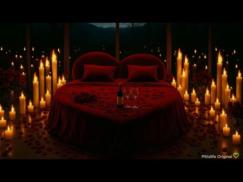 Twilight Romance: Heart-Shaped Bed & Candlelight with Soothing Music