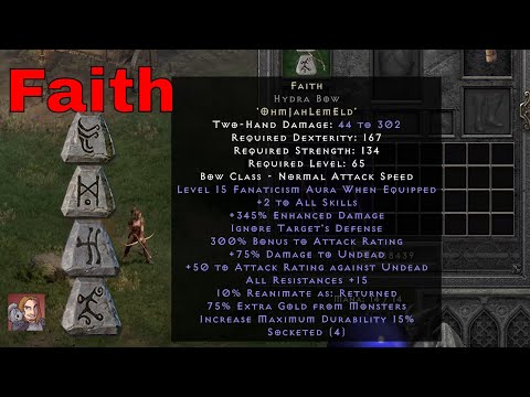 Diablo II Resurrected Rune Words - Faith (Ohm Jah Lem Eld)