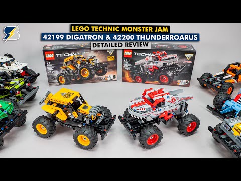 LEGO Technic Monster Jam 42199 DIGatron & 42200 ThunderROARus detailed building review