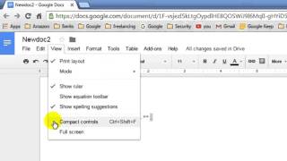 How to hide menu bar in Google Docs