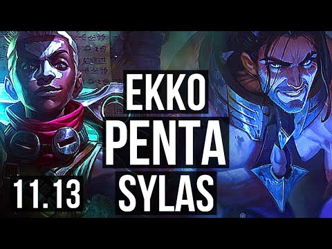 EKKO vs SYLAS (MID) | Penta, 9 solo kills, Legendary, 1.5M mastery, 21/3/3 | EUW Master | v11.13