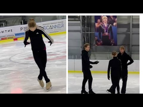 Александра Трусова с  Дмитрием Михайловым,Евгением Плющенко, постановка программы.Архив 09.2020