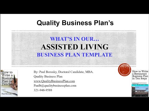 Business Plan Tutorial for Assisted Living Word Document by Dr. Paul Borosky