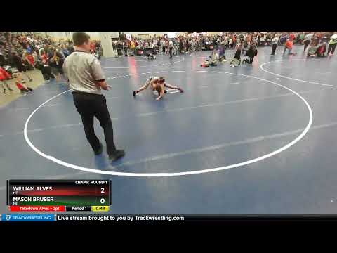 77 Lbs Champ. Round 1 - William Alves, MT Vs Mason Bruber, NE A0a6