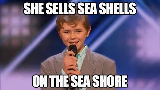 Kid raps She Sells Sea Shells on America
