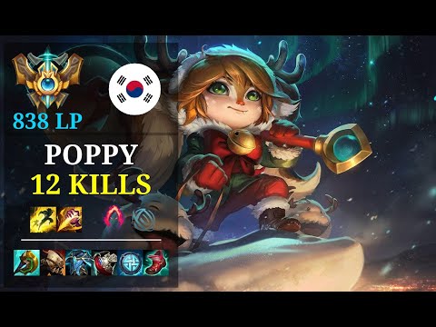 Poppy Jungle vs Nidalee - 12 kills - Xiangtao1 KR Challenger (838 LP) Patch 11.5