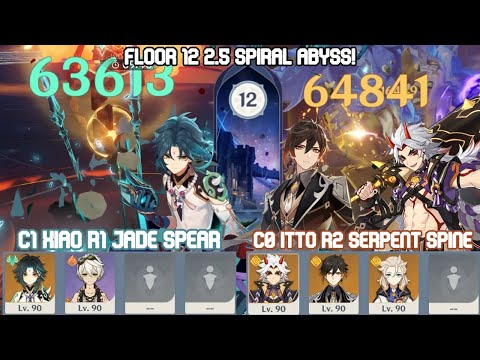 2 and 3 Char Only! C1 Xiao + C0 Itto Destroy Floor 12 Spiral Abyss 2.5 Full 9 Stars | Genshin Impact