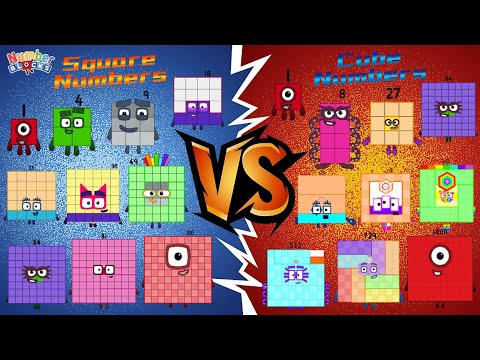 NUMBERBLOCKS SQUARE NUMBERS VERSUS CUBE NUMBERS |  MULTIPLICATION | LEARN TO COUNT | @ColorArt_id