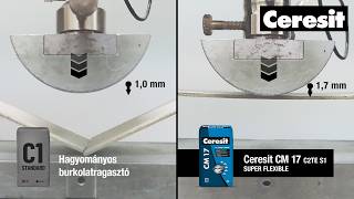 Ceresit flexibilis burkolatragasztók - CM 17 rugalmassági teszt