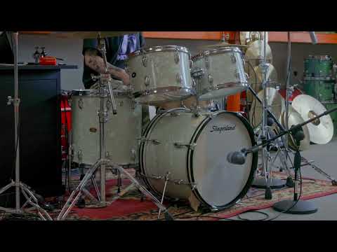 1960s Slingerland Modern Solo White Marine Pearl Drum Set image 26