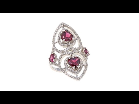 Rarities "Double Heart" Gem and White Zircon Ring