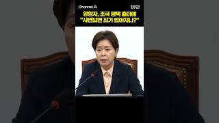 양향자, 조국 평택 출마에 사면되면 죄가 없어지나? #채널A #shorts #30짤