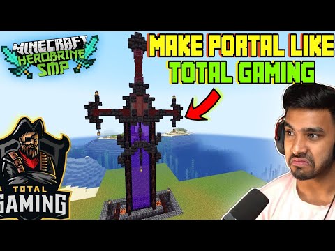 Triggered Bear - How to Make Total Gaming Nether Sword Portal in Herobrine SMP Minecraft