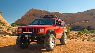 preview picture of video 'Jeep Cherokee (XJ) Moab, Utah.  Fins and Things Trail and not so happy wife.'