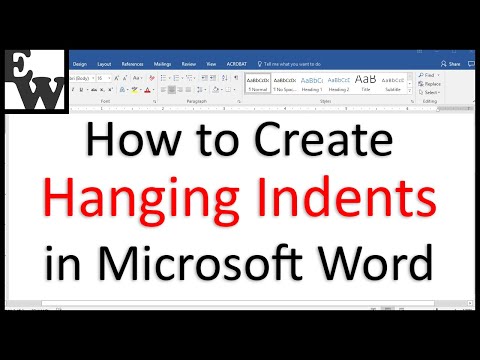 How to Create Hanging Indents in Microsoft Word Video