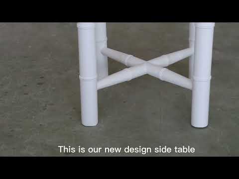 Bamboo detail legs small round side table