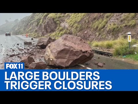 Malibu road closures caused by falling boulders