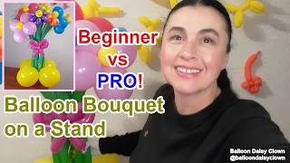 DIY Balloon Bouquet on a Stand: Beginner vs PRO! (Stands Anywhere 🎈)