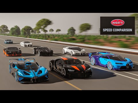 BUGATTI SPEED EVOLUTION COMPARISON 3D | Fastest BUGATTI 3d comparison