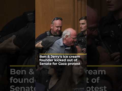 Co-founder of Ben & Jerry's ice cream kicked out of Senate for Gaza protest | AJ #shorts