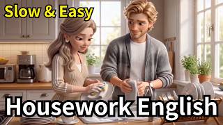 Housework English 🧺 Everyday English Conversation | Slow & Easy English for Beginners (A1–A2)