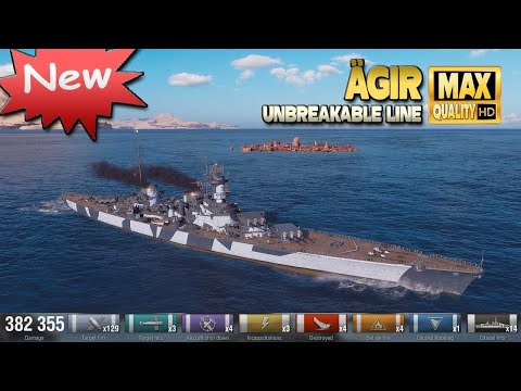 Kreuzer Ägir im neuen Spielmodus "Unzerbrechliche Linie" - World of Warships