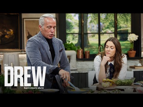 Geoffrey Zakarian Shows Drew Barrymore How to Make 5-Minute Greek Breakfast Tostadas