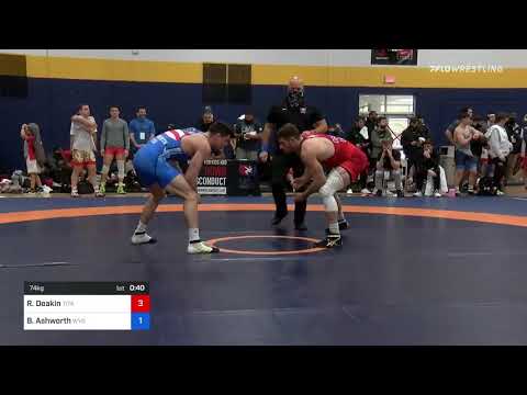 74 Kg Quarterfinal - Ryan Deakin, Titan Mercury Wrestling Club (TMWC) Vs Branson Ashworth, Wyoming