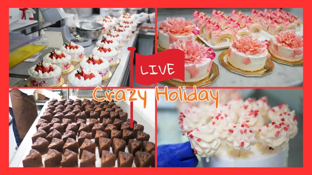 【LIVE】Holiday Rush! 🍰 イベント当日のケーキ屋密着！パティシエの仕事風景 Inside a Busy Pastry Kitchen!