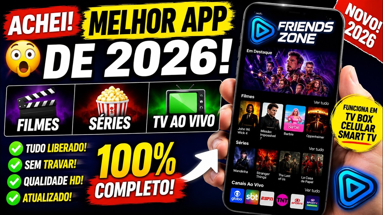 🚀ACHEI O MELHOR APP DE 2026! Filmes, Séries e TV AO VIVO (100% completo)