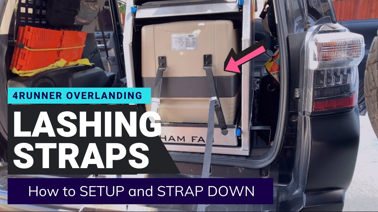 Watch video How to SETUP and USE Lashing Straps for Tying Down Fridge and Overlanding Gear Now How to SETUP and USE Lashing Straps for Tying Down Fridge and Overlanding Gear