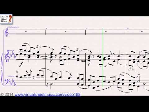 Glazunov Concerto Op. 109 sheet music for alto Sax and Piano - Video Score