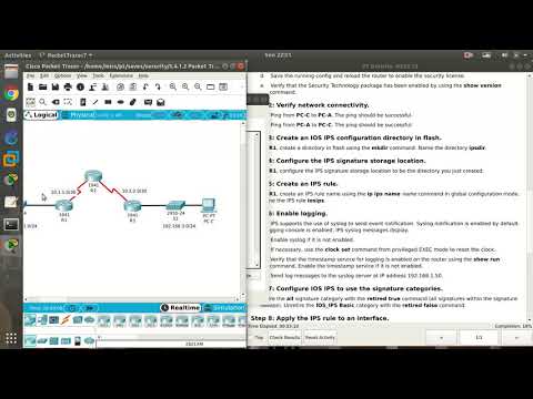 5.4.1.2 Cisco Packet Tracer 7.2 - Configure IOS Intrusion Prevention System IPS Using the CLI