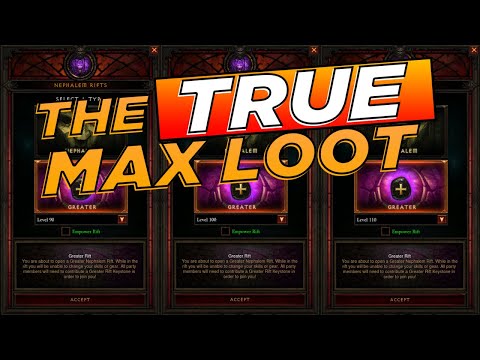 The TRUE Max Loot! GR 90, 100, 110 COMPARED! | Diablo 3