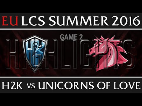 H2K vs Unicorns of Love Game 2 Highlights - EU LCS Week 4 Day 2 Summer 2016 - H2K vs UOL G2