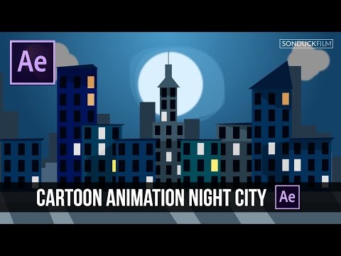 After Effects Tutorial: Cartoon Animation Night City Video