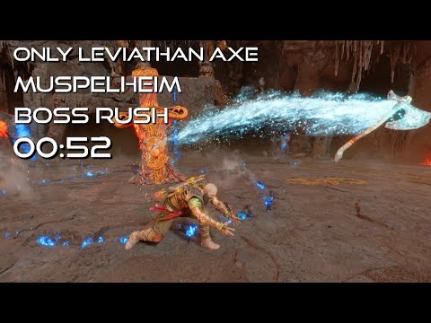 Boss Rush Muspelheim Trial in 52 seconds - No Damage - (GMGOW) - Only Axe - God of War Ragnarok