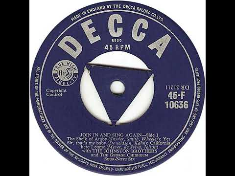 UK New Entry 1955 (128) Johnston Brothers - Join In And Sing Again [Sides 1 & 2]