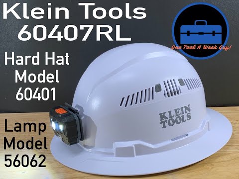 Klein Tools 60407RL Hard Hat, Vented, Full Brim with Rechargeable Headlamp