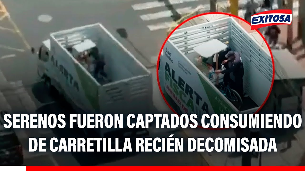 🔴🔵 San Isidro: Serenos fueron captados en cámara consumiendo ceviche de carretilla recién decomisada